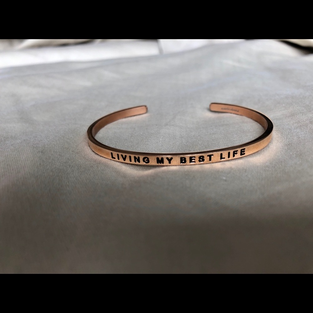 MantraBand Living My Best Life rose gold bracelet